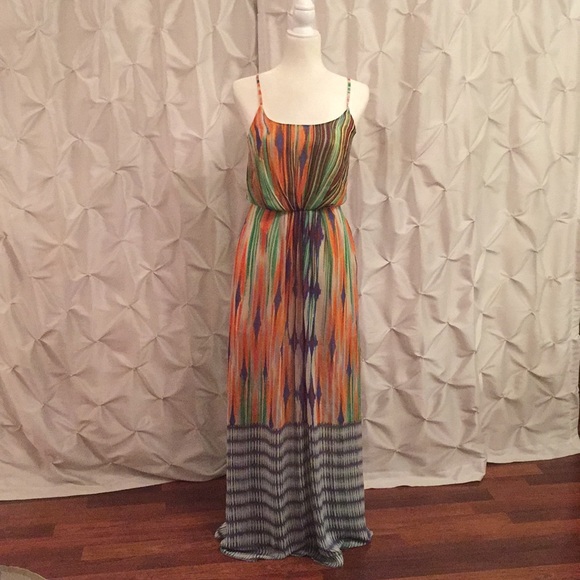 SOLD - Fable Maxi Dress Multicolored Sz S 100% - Picture 2 of 8